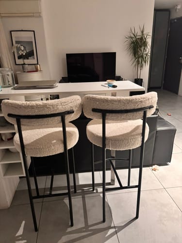 Customer photo review of LARS - Lot de 2 tabourets de bar en métal et bouclettes blanches