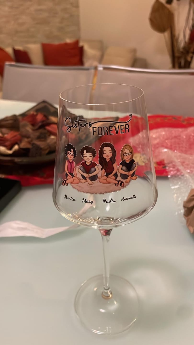 Customer photo review of Cin Cin! - Bicchiere da vino personalizzato per migliori amiche