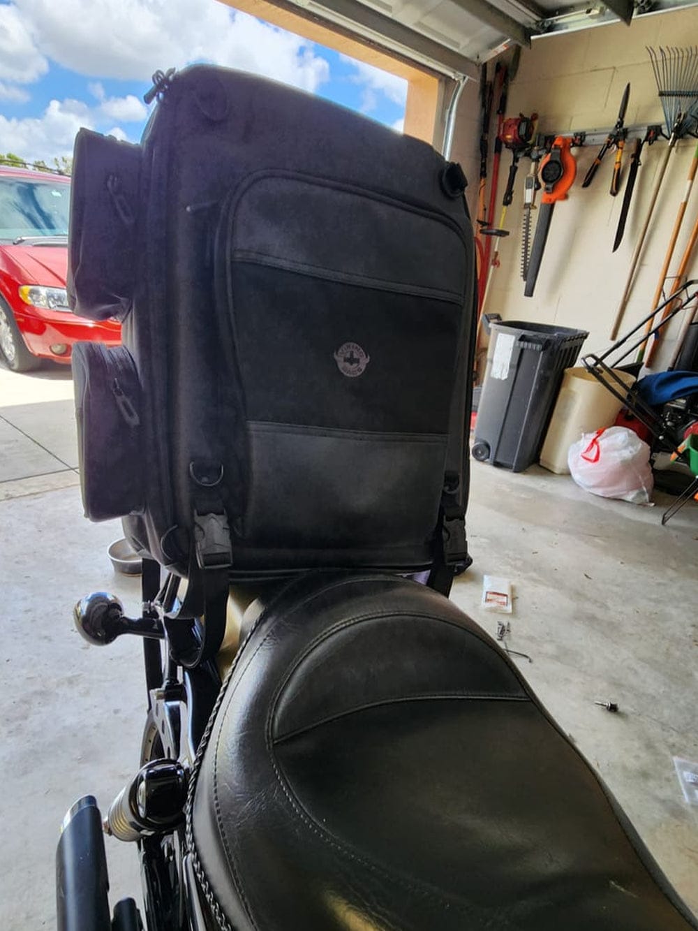 Customer photo review of 30L - Voyage Large Motorcycle Sissy Bar Backpack