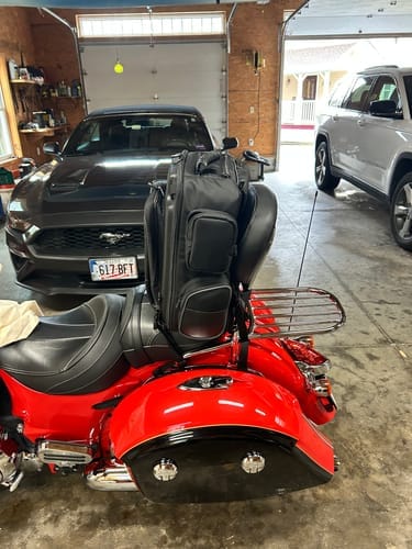 Customer photo review of 30L - Voyage Large Motorcycle Sissy Bar Backpack