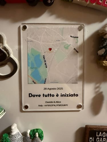 Kundenbewertung mit Foto zu Magnete acrilico personalizzato “Dove tutto è iniziato”