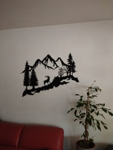 Customer photo review of Décoration Murale en Métal - Montagne et Cerf