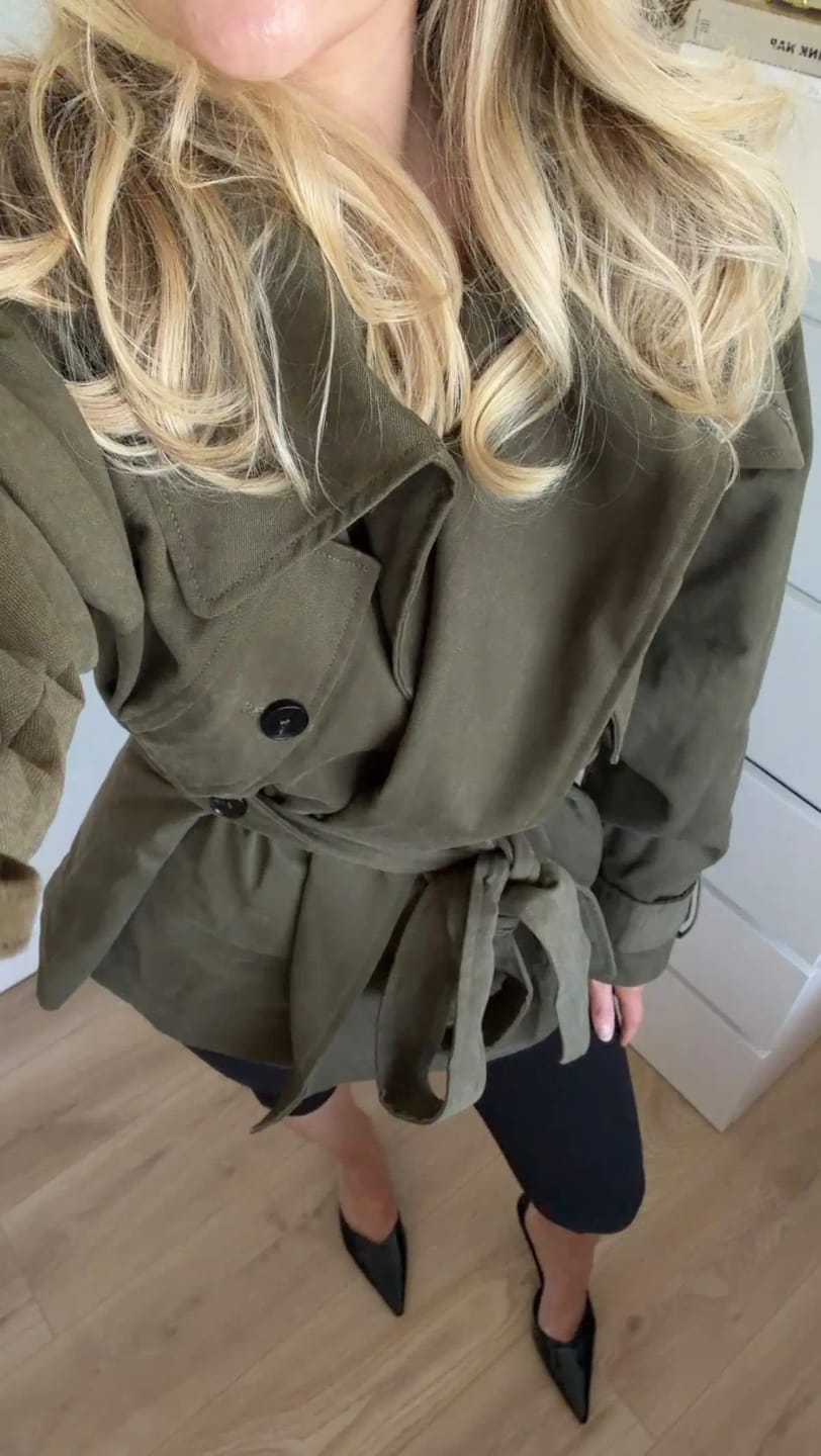 Customer photo review of Anastasia Belted Windbreaker Jacket