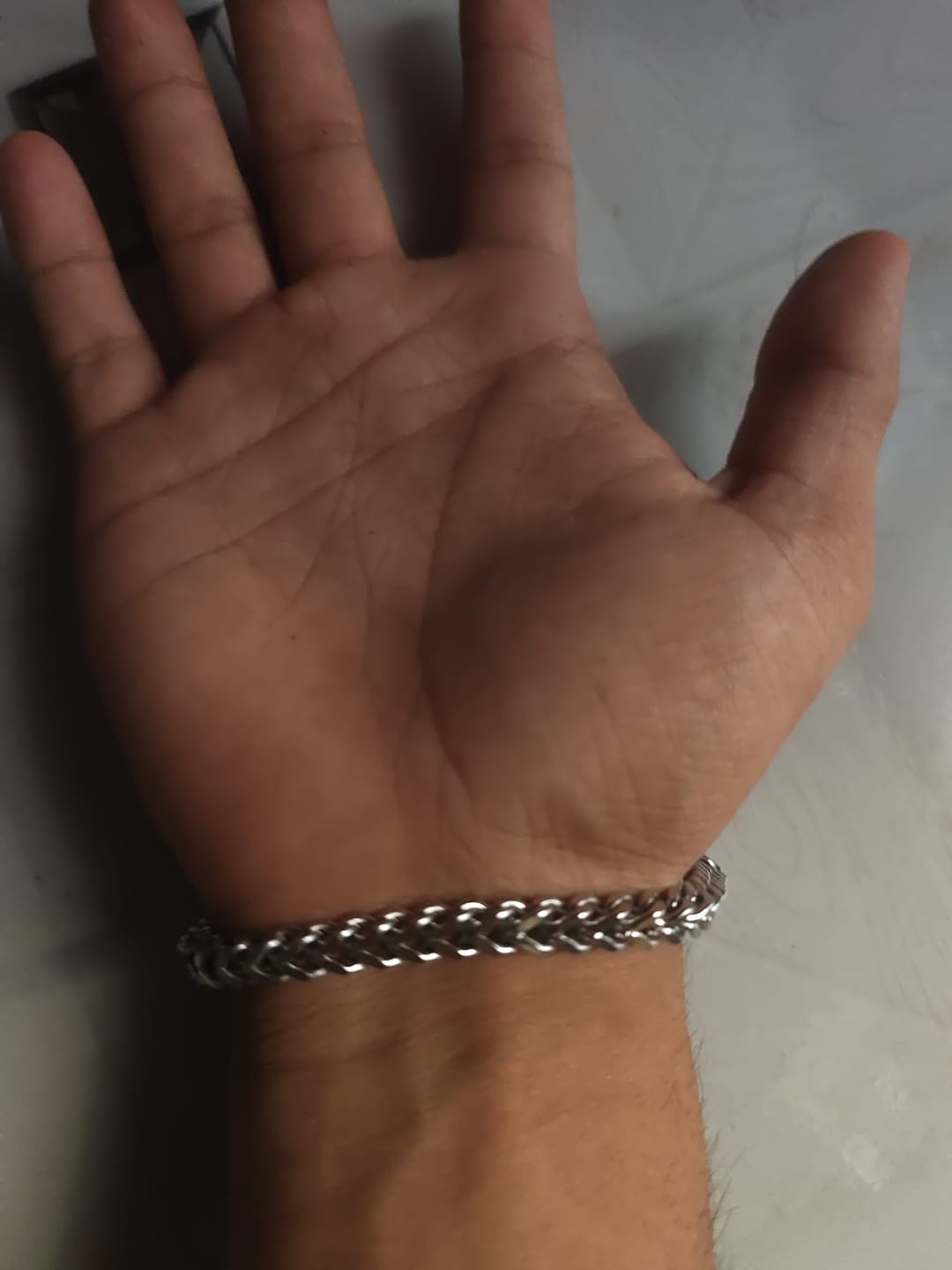 Customer photo review of Minimalist Silver Bracelet