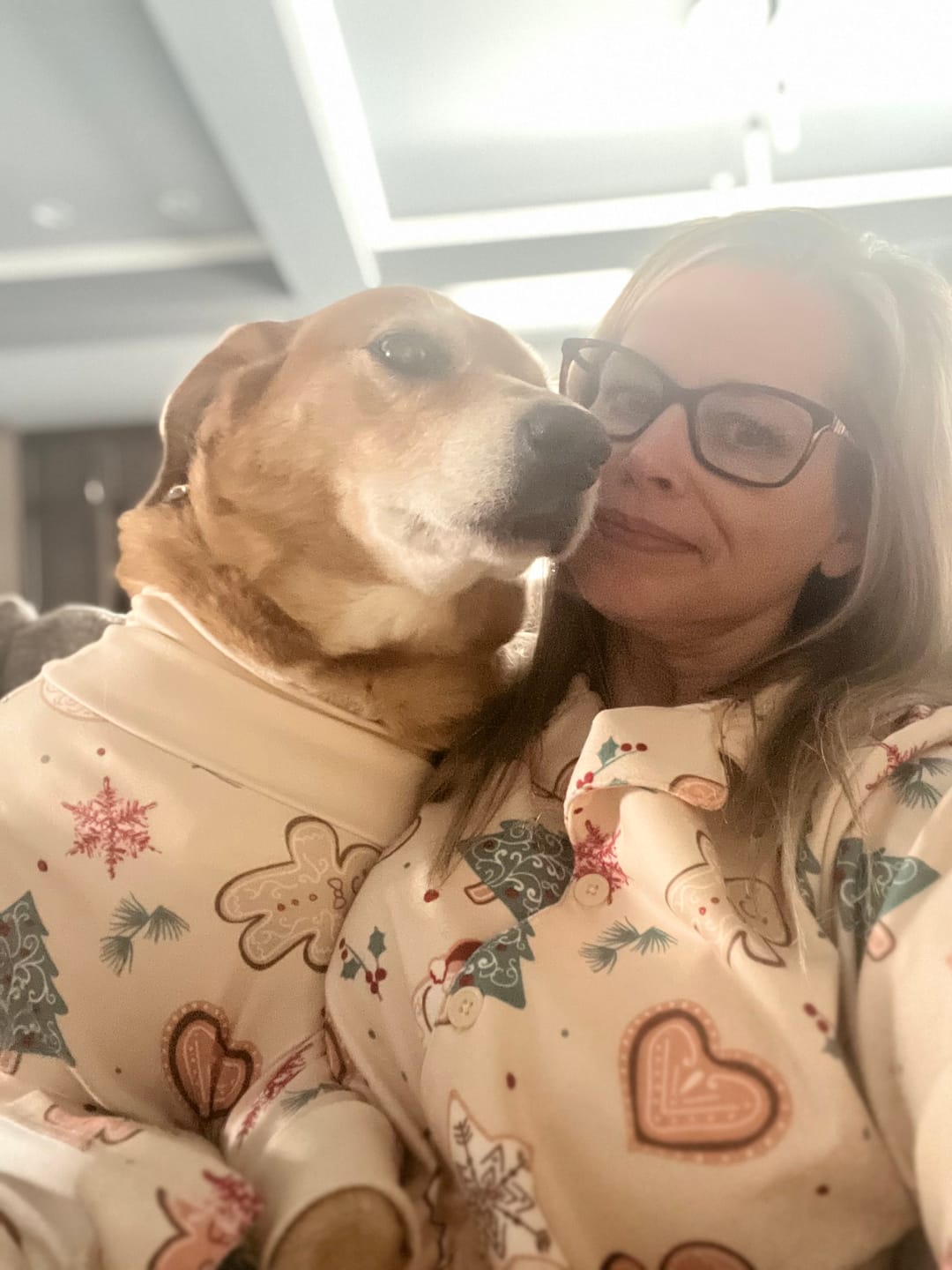 Customer photo review of Human Pajama Pants - Frosty Night