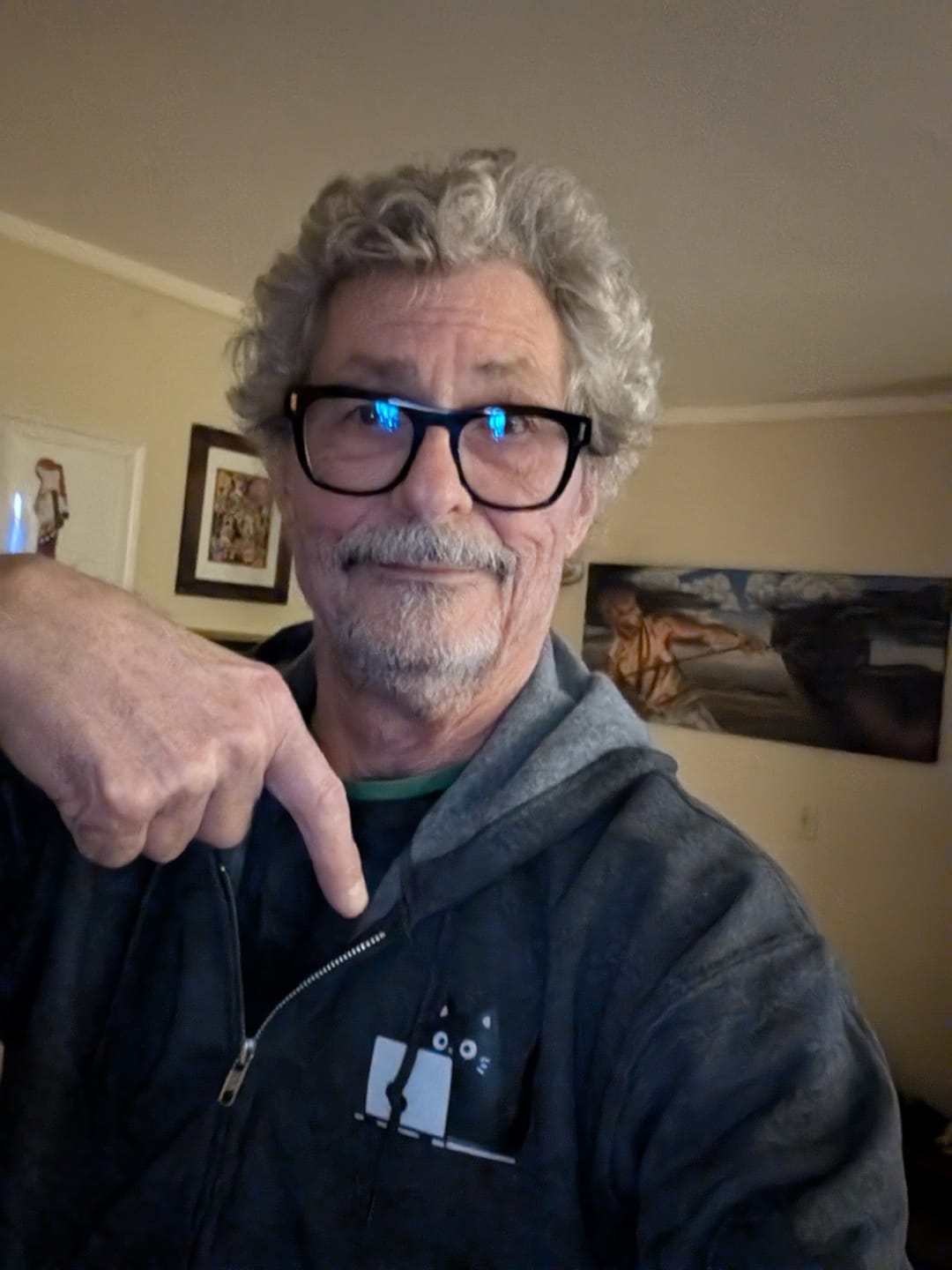 Customer photo review of The Coding Cat Zip Hoodie