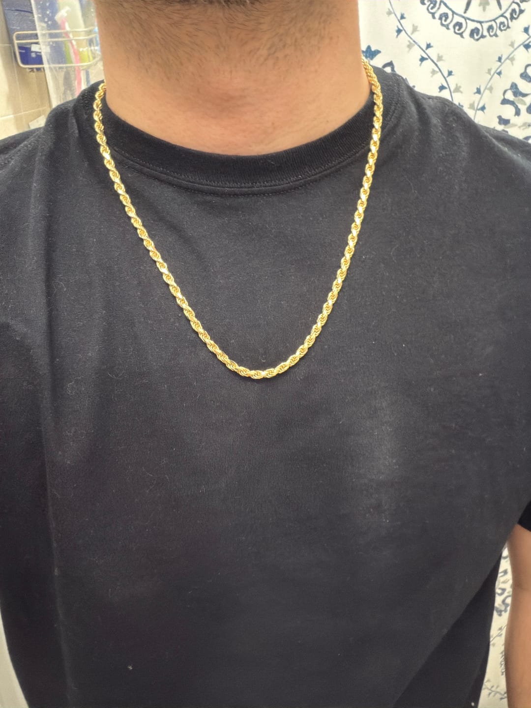 Customer photo review of ROPE 14K GOLD VERMEIL CHAIN