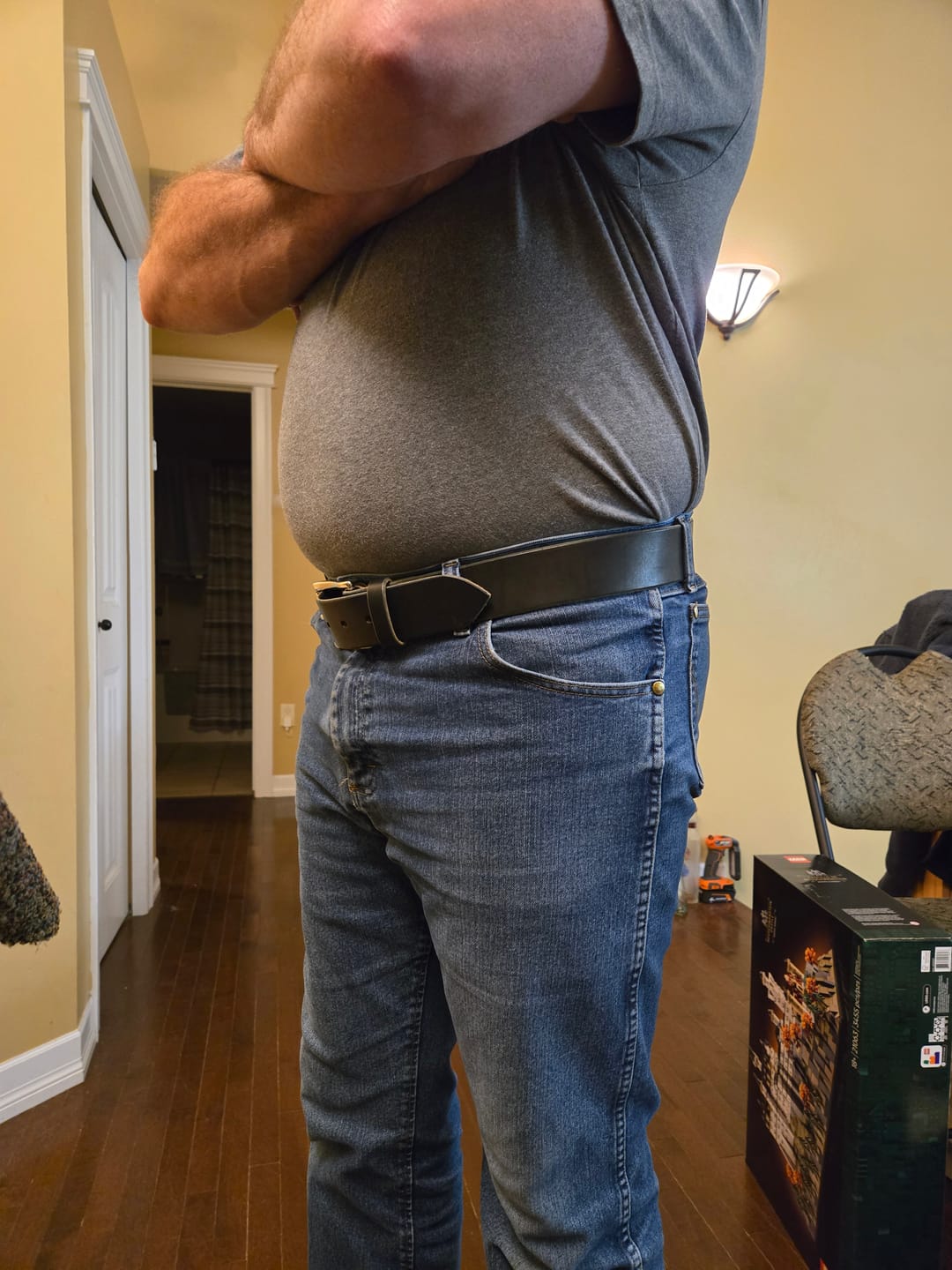 Customer photo review of The Man Belt – 1¾″ Heavy-Duty Leather Work Belt (Black)