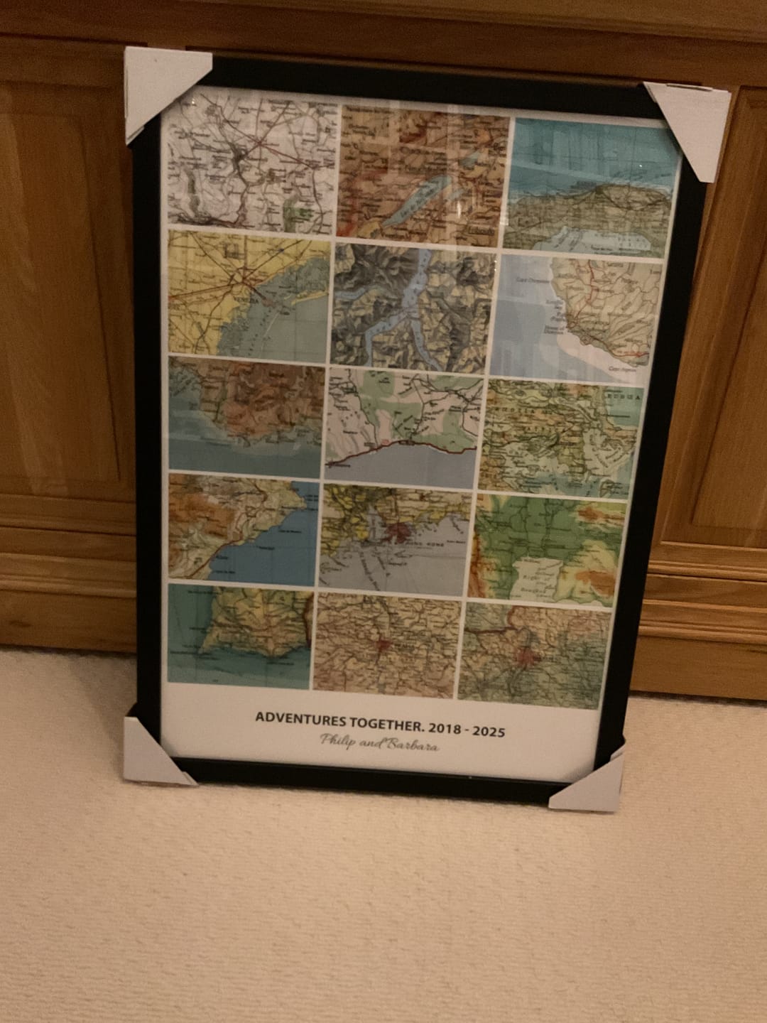 Customer photo review of Personalised Travel Map Print (Square Modern)