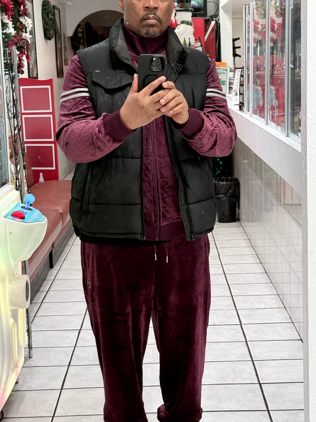 Customer photo review of Bandiera Track Pant- Potent Purple