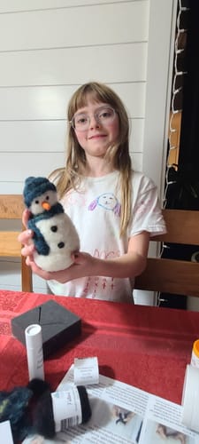Customer photo review of Snowmen Needle Felting Kit