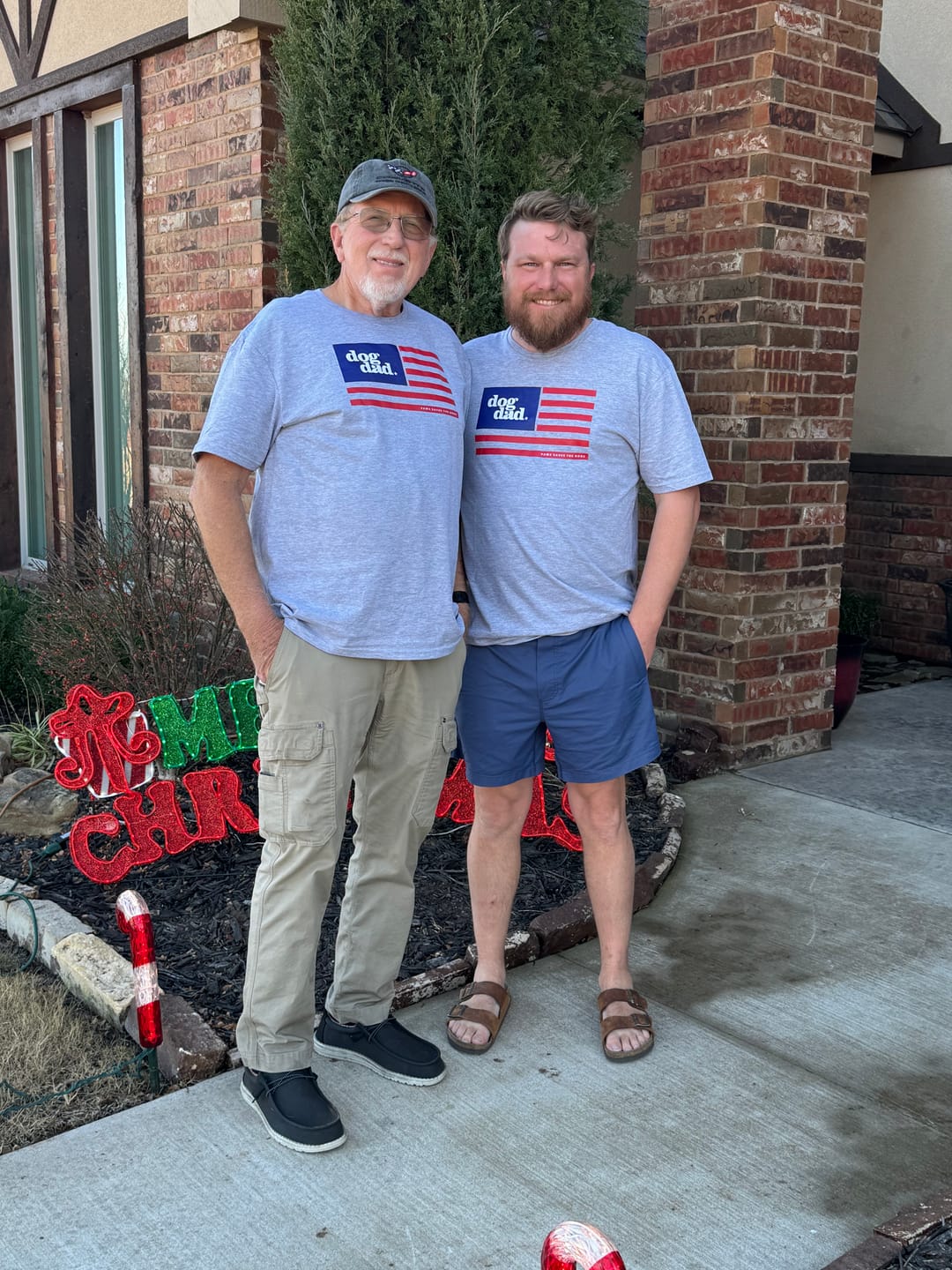 Customer photo review of Dog Dad Flag (Adult Short Sleeve T-Shirt)