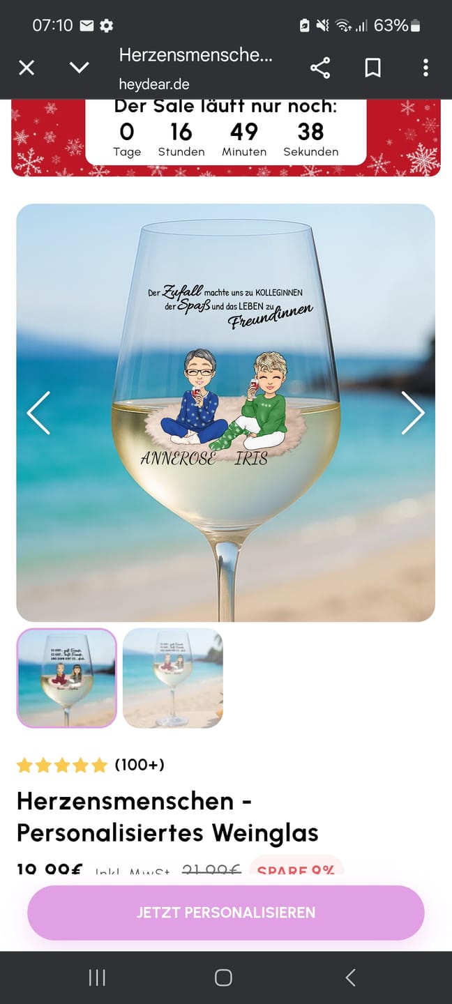Customer photo review of Herzensmenschen - Personalisiertes Weinglas