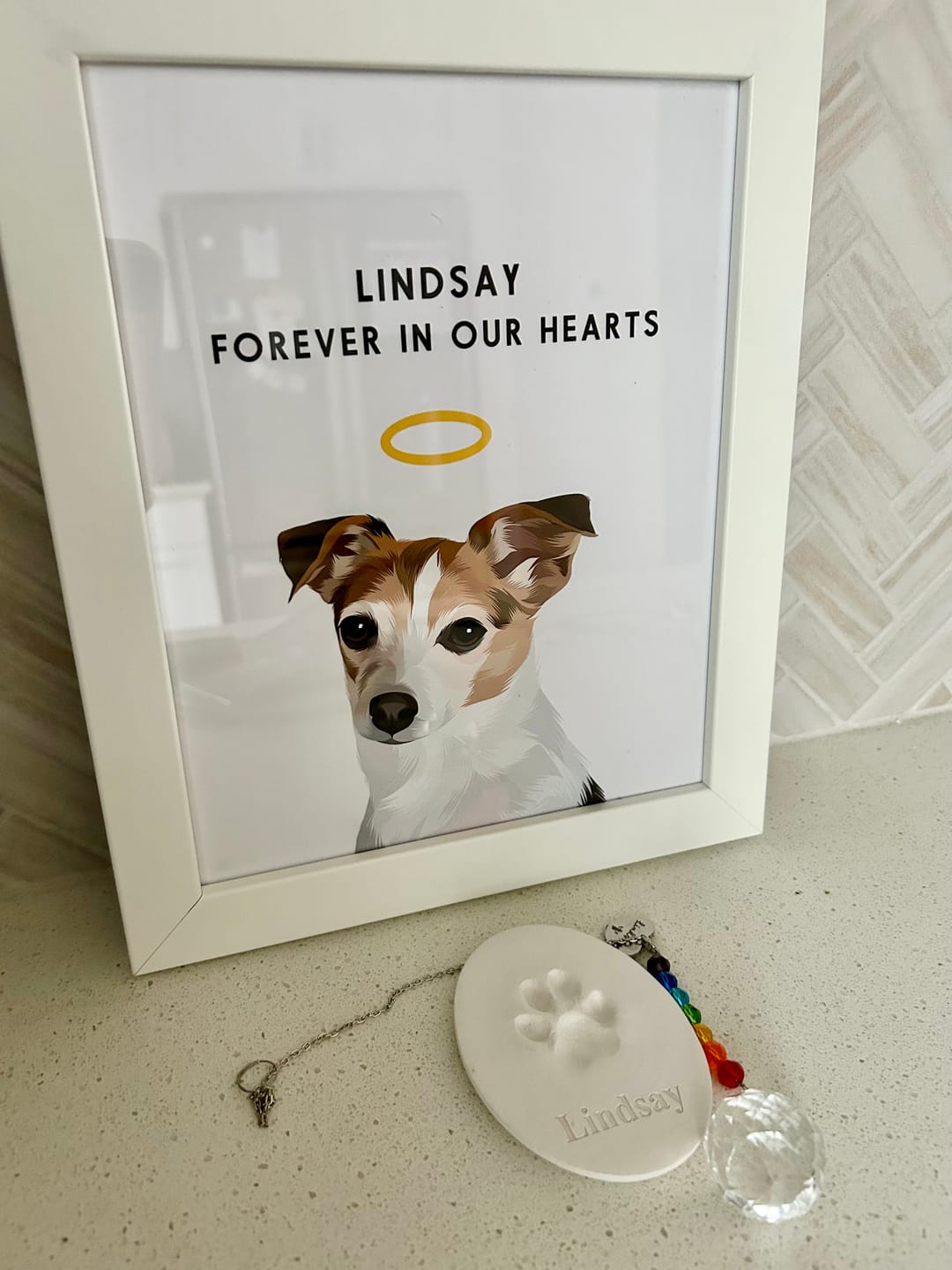 Customer photo review of Custom Memorial Pet Portrait w/ Halo