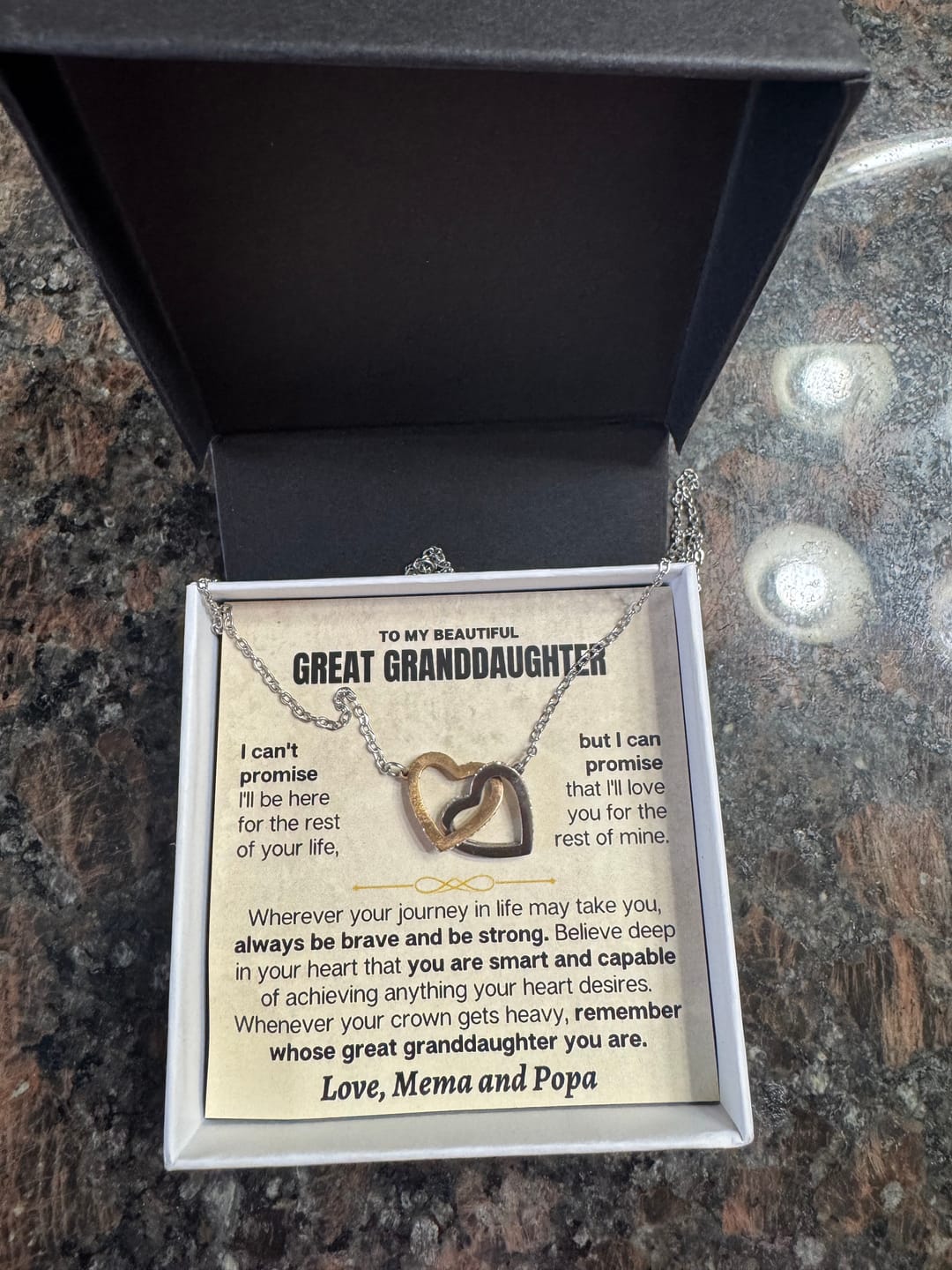 Customer photo review of ❤️ To My Great Granddaughter - Beautiful Gift Set - SS117V8