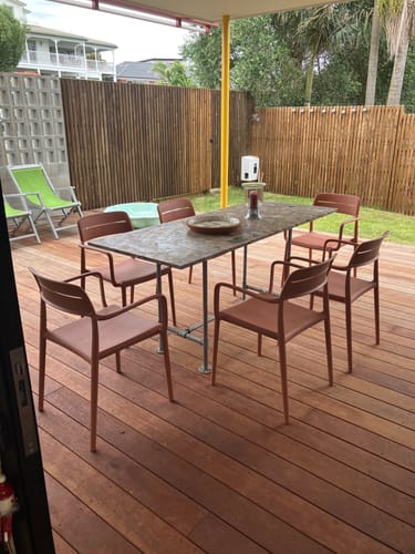 Customer photo review of Aha Stackable Dining Armchair