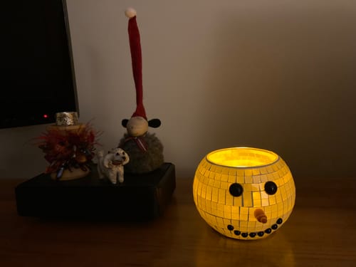 Customer photo review of Happy Snowman Votive Holder