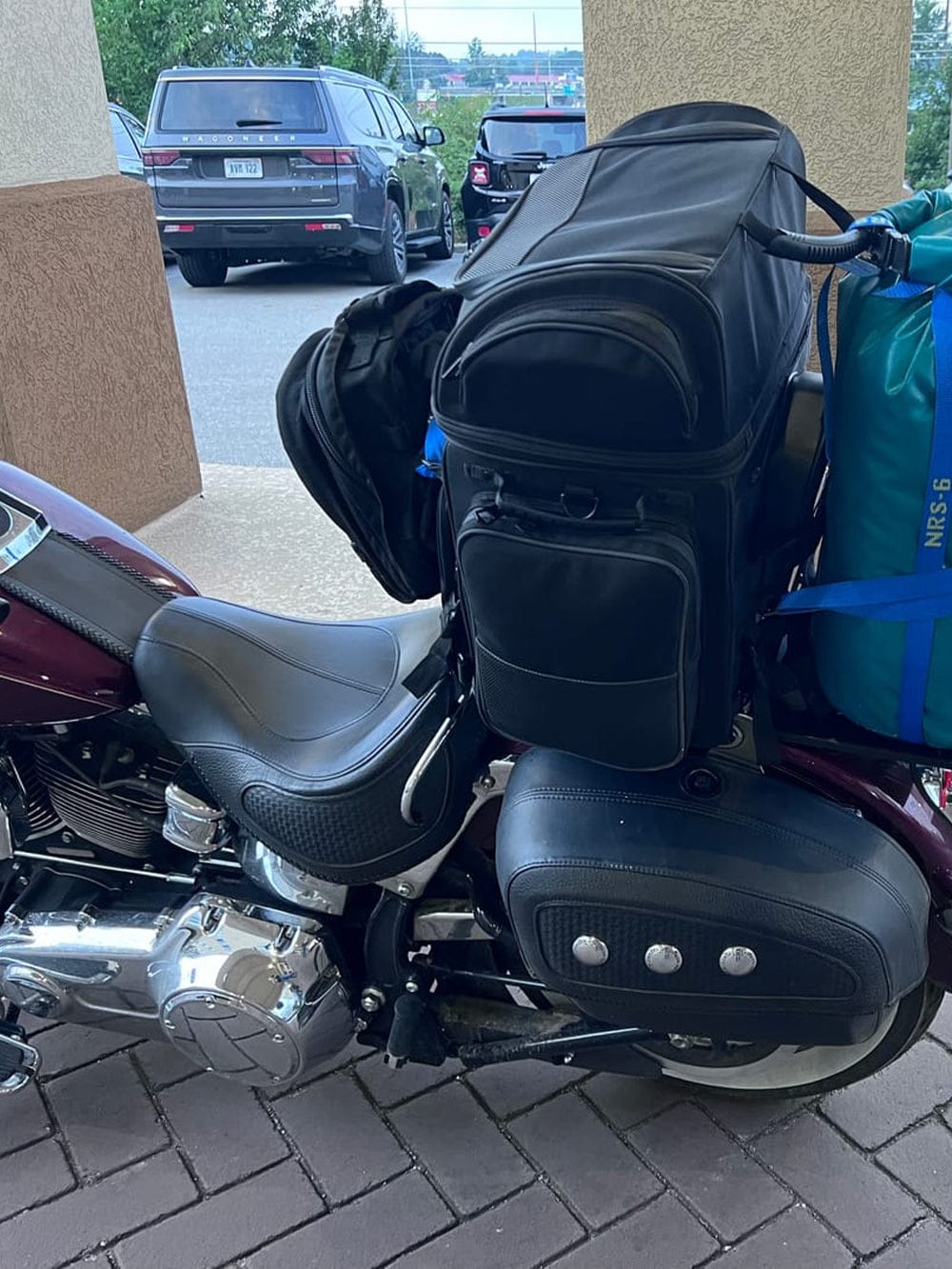 Customer photo review of 57L - Voyage Premium XL Motorcycle Sissy Bar Bag