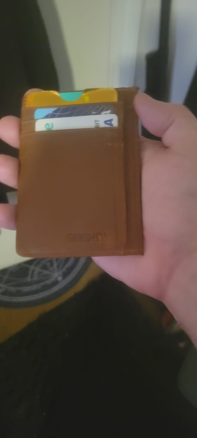 Customer photo review of 80Eighty® Cognac Leather Wallet