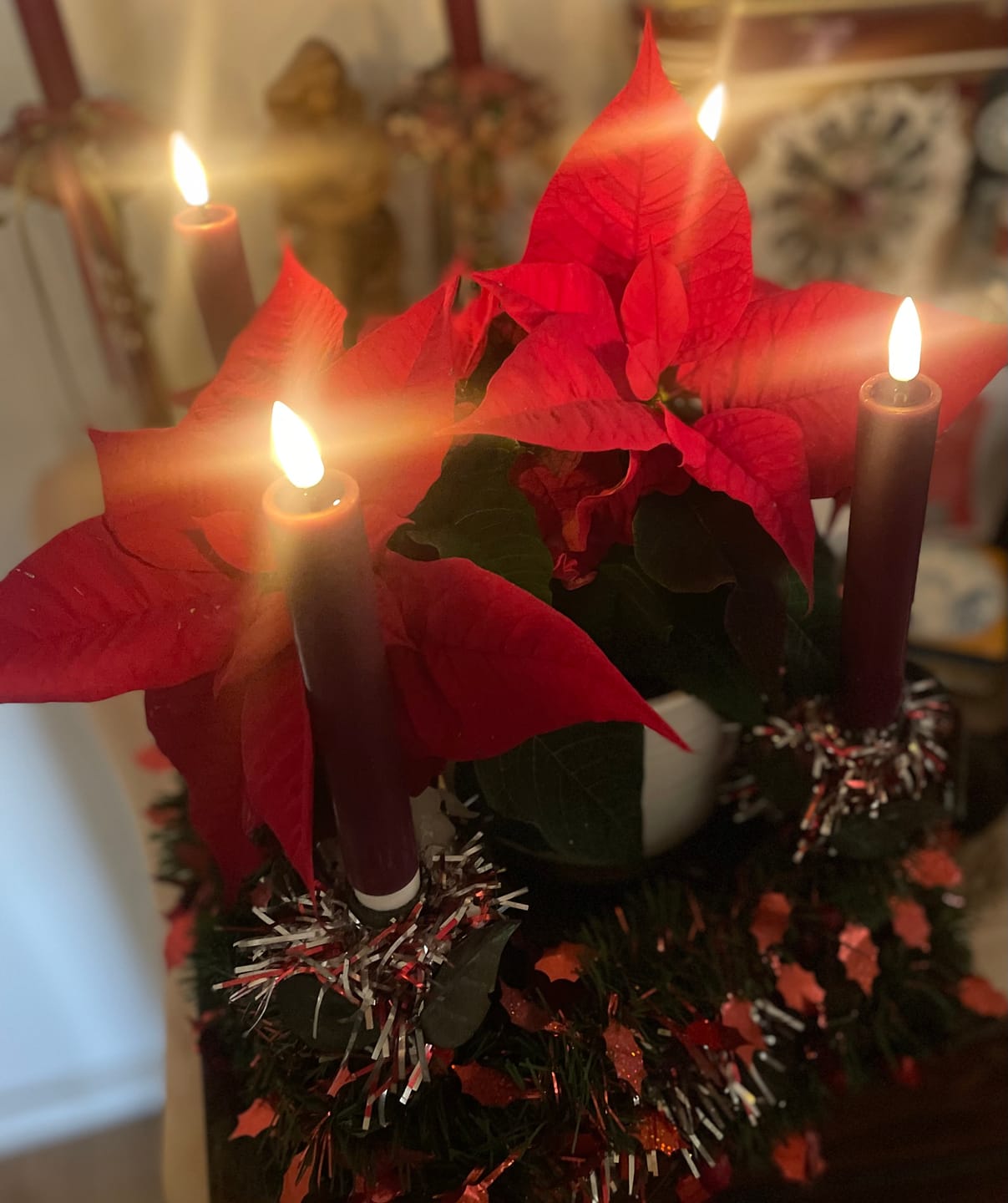 Customer photo review of LED Kronelys 2 stk, Ø 2 x 15 cm Violet