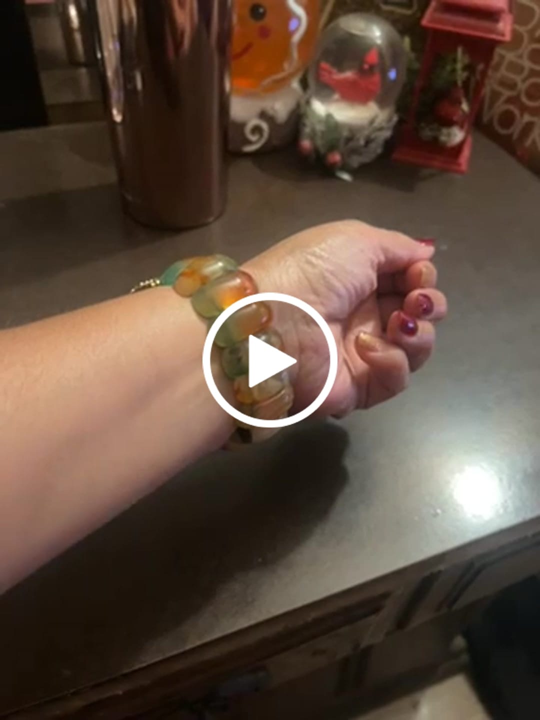 Customer video review of Golden Dusk Agate Stretch Apple Watch Strap