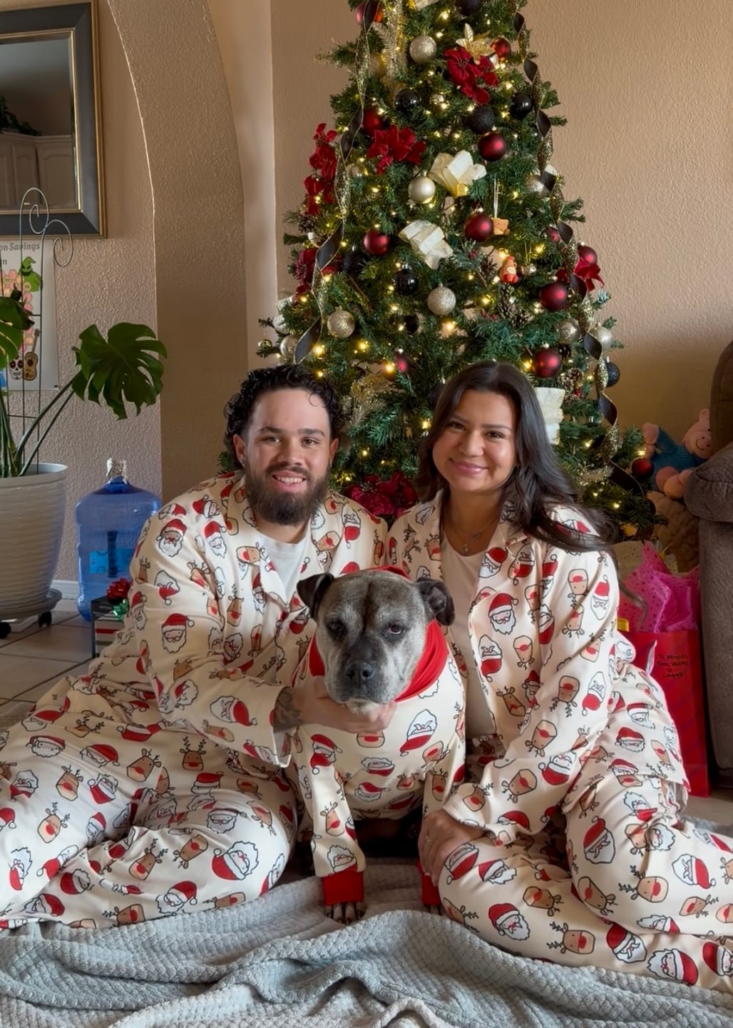 Customer photo review of Christmas Pajama Top -  Santa and Rudolph