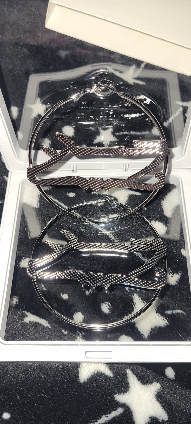 Customer photo review of Classic Heart Name Hoop Earrings