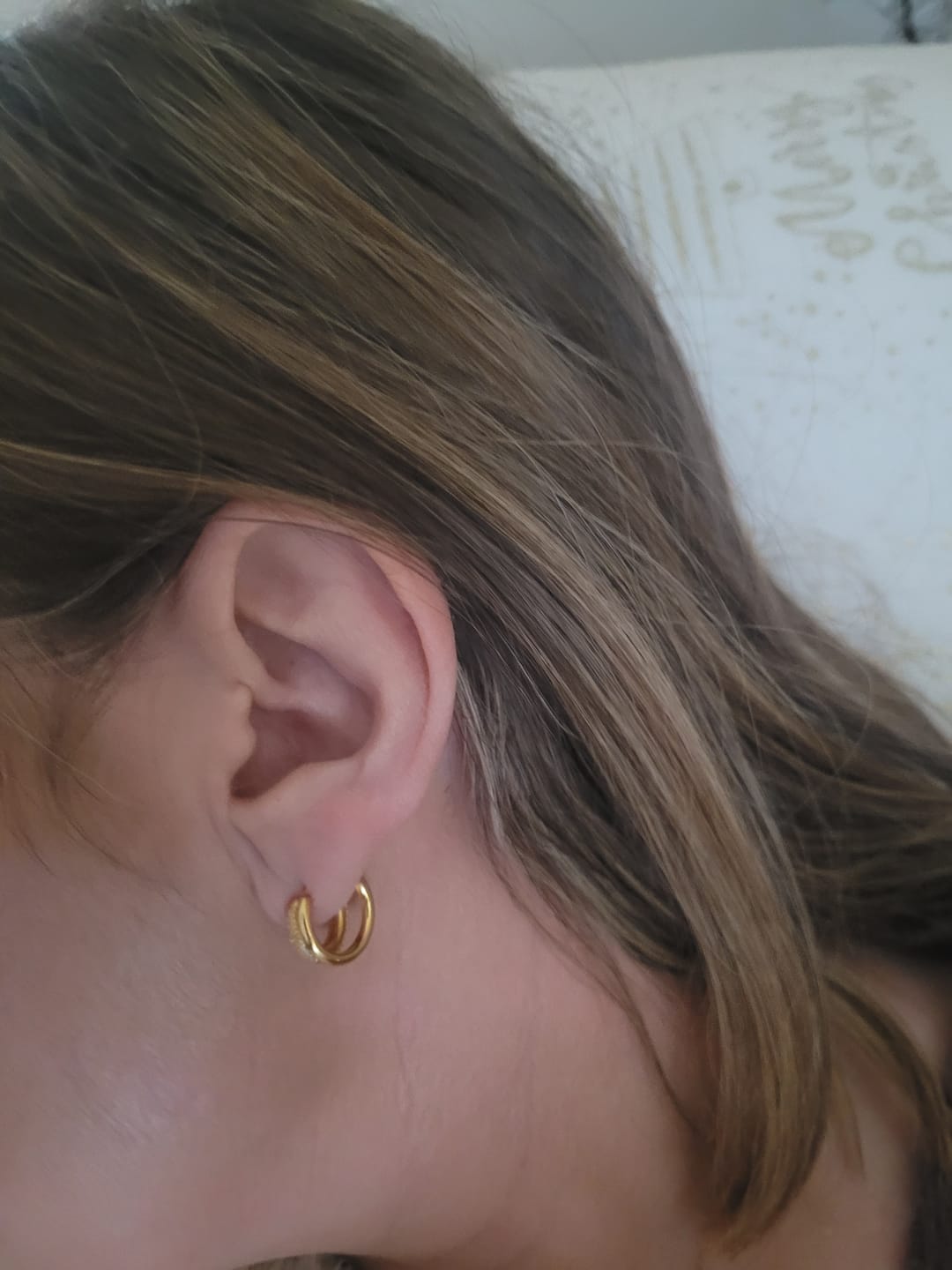 Customer photo review of Duo Layered Hoops Gold
