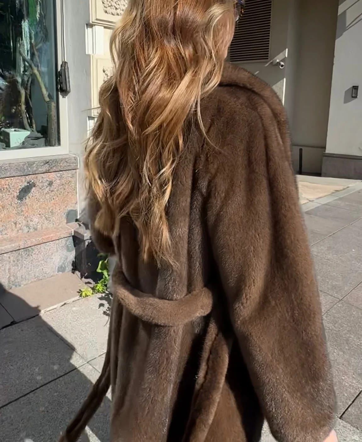 Customer photo review of Seve Belted Faux Fur Jacket
