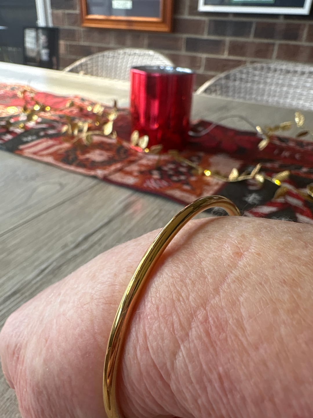 Customer photo review of Solid Golf Bangle 3mm Gold Layered