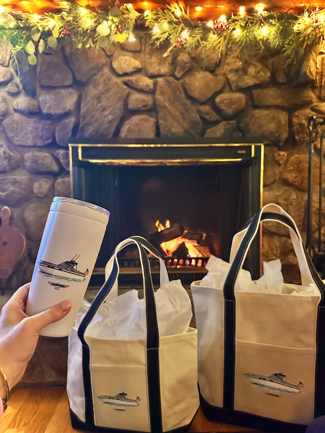 Customer photo review of Custom 20 oz. Stainless Steel Boat Tumbler