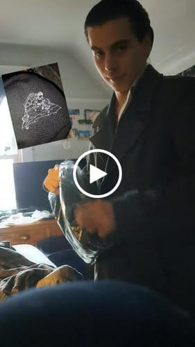 Customer video review of Custom Embroidered Photo Zip-Up Hoodie