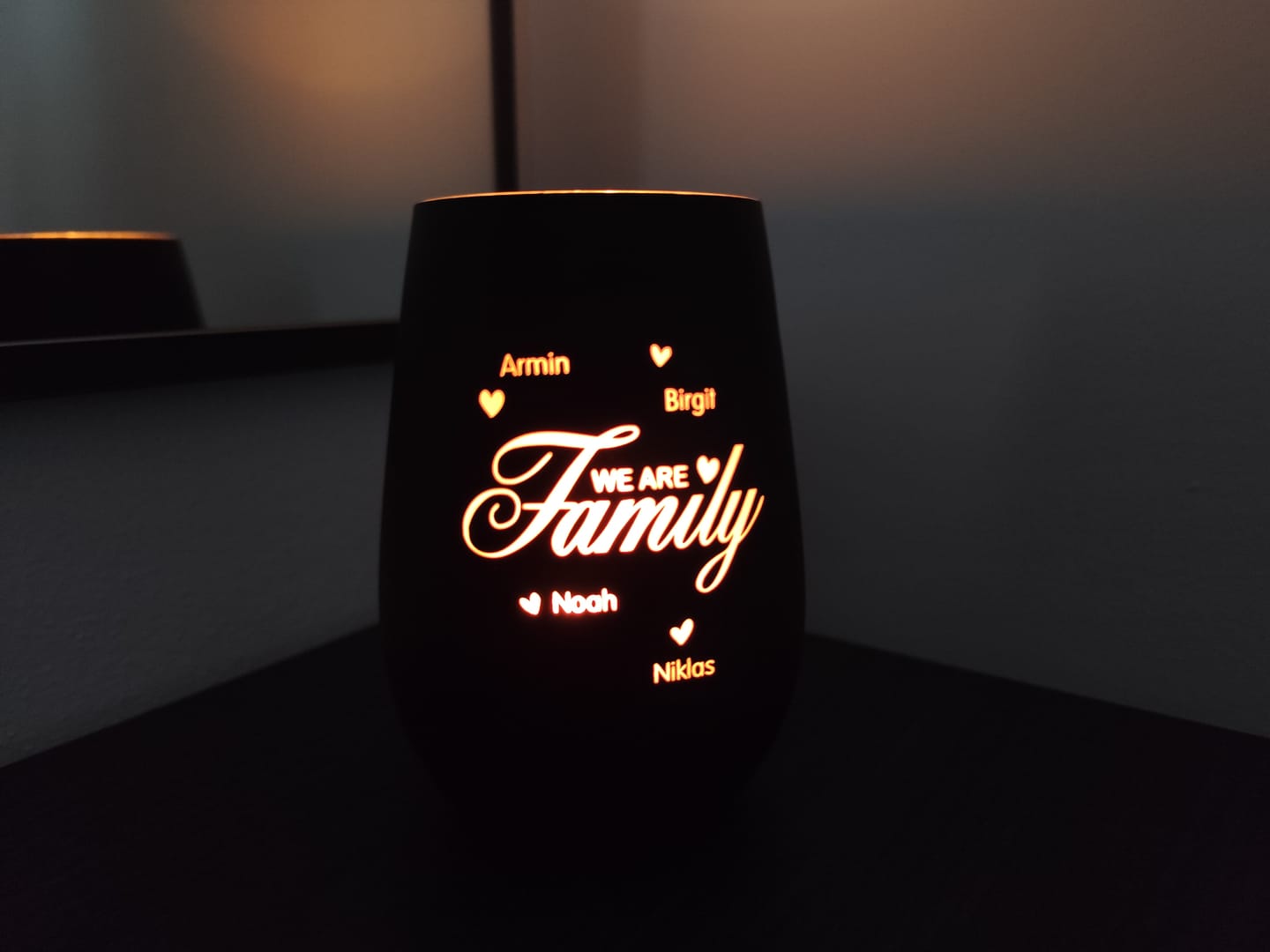 Customer photo review of We are Family - Familien-Windlicht