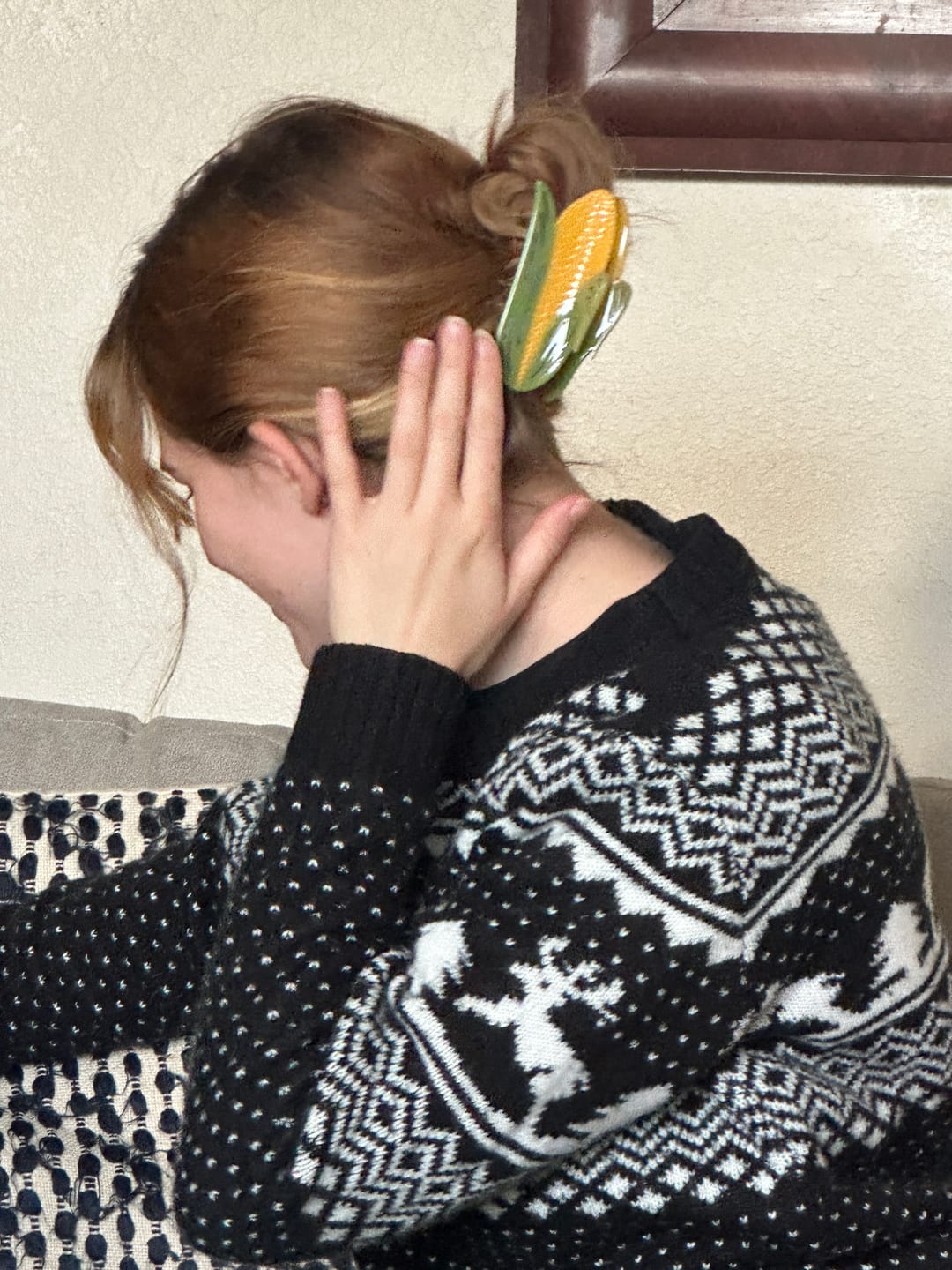 Customer photo review of Mini Corn Hair Claw Clip