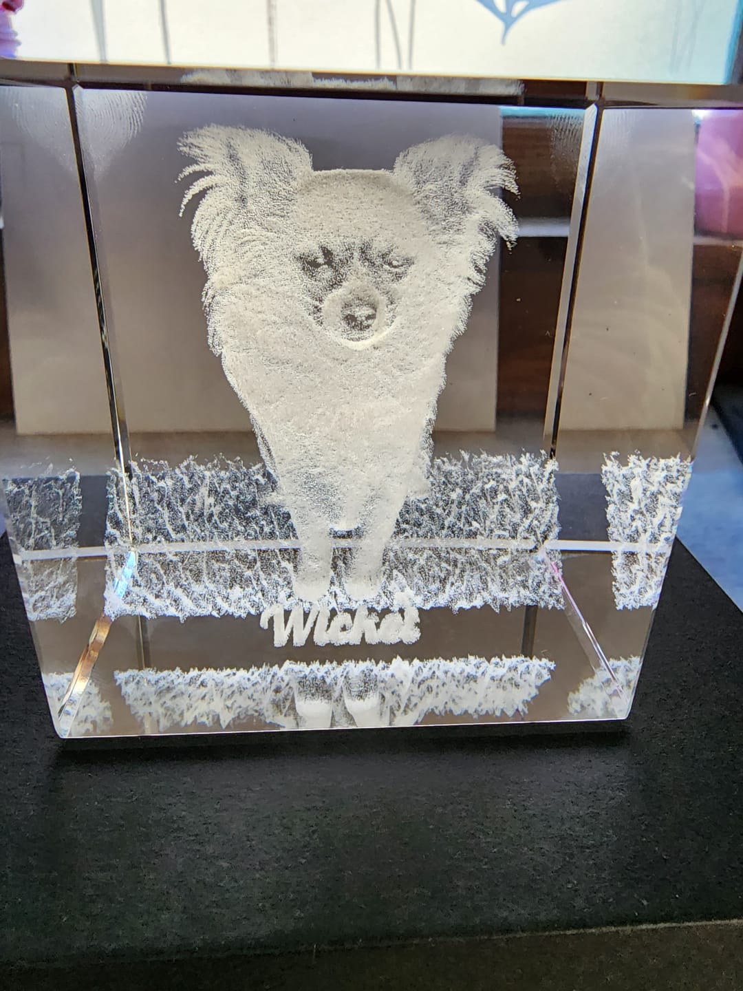 Customer photo review of Medium 3D Photo Crystal CUBE - 70mm x 70mm x 70mm