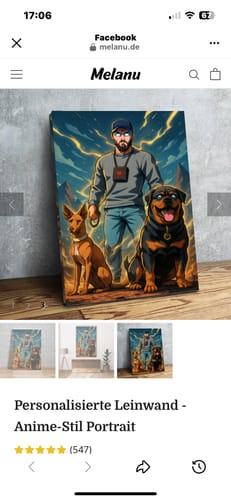 Customer photo review of Personalisierte Leinwand - Anime-Stil Portrait