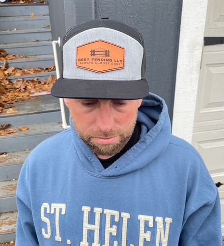 Customer photo review of Custom Leather Patch Hats Richardson 168 Laser Engraved