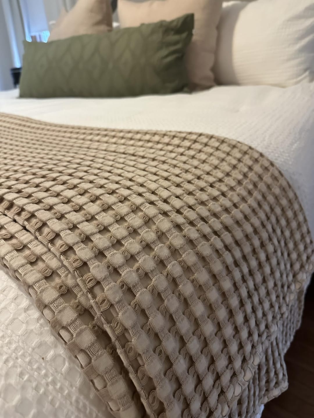 Customer photo review of Breeze Waffle Blanket