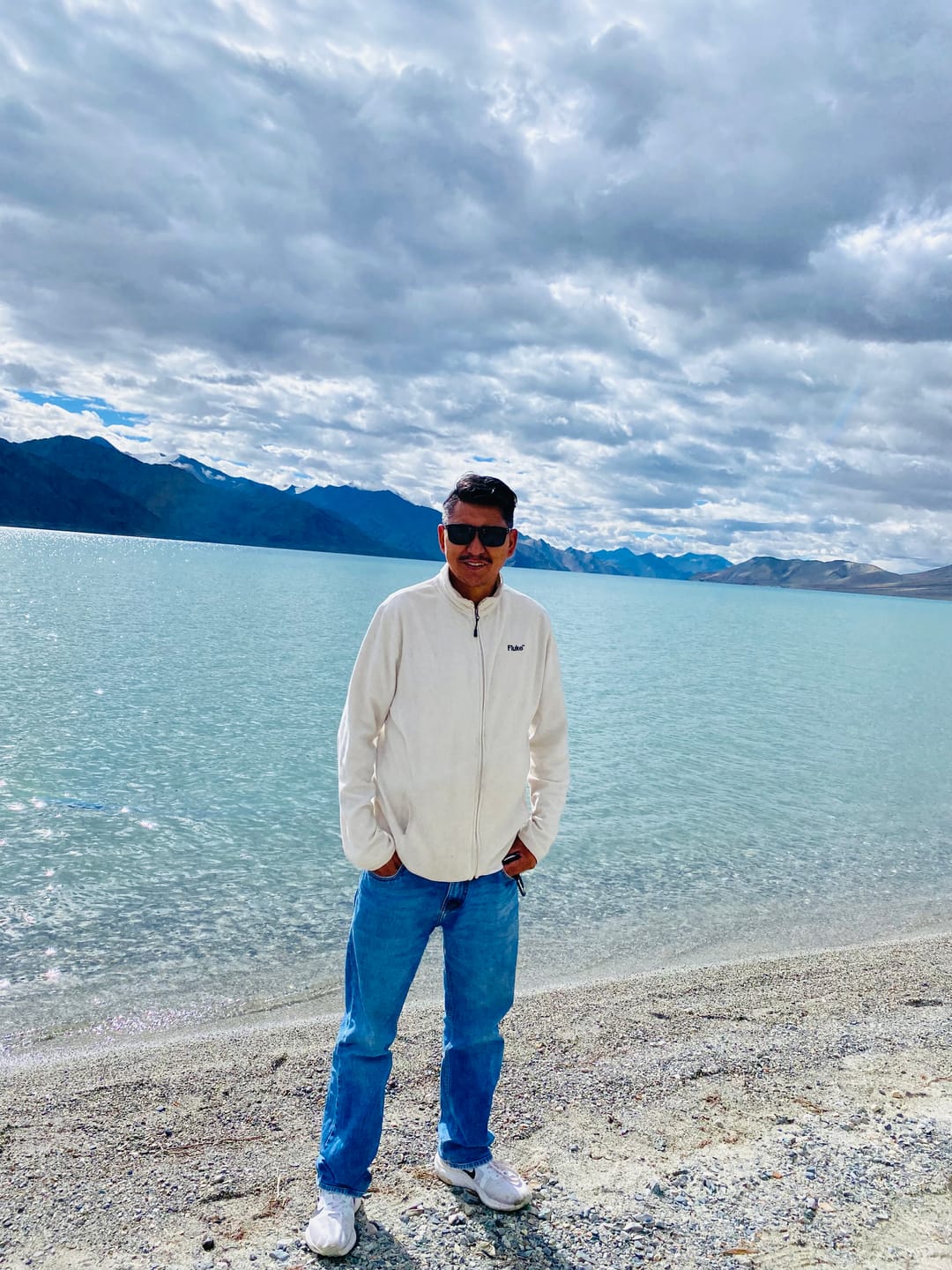 Customer photo review of Black Solid Washed Baggy Fit Denim Jeans
