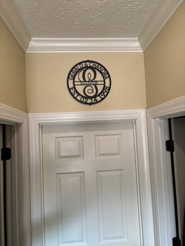 Customer photo review of Elaborate Name - Steel Sign