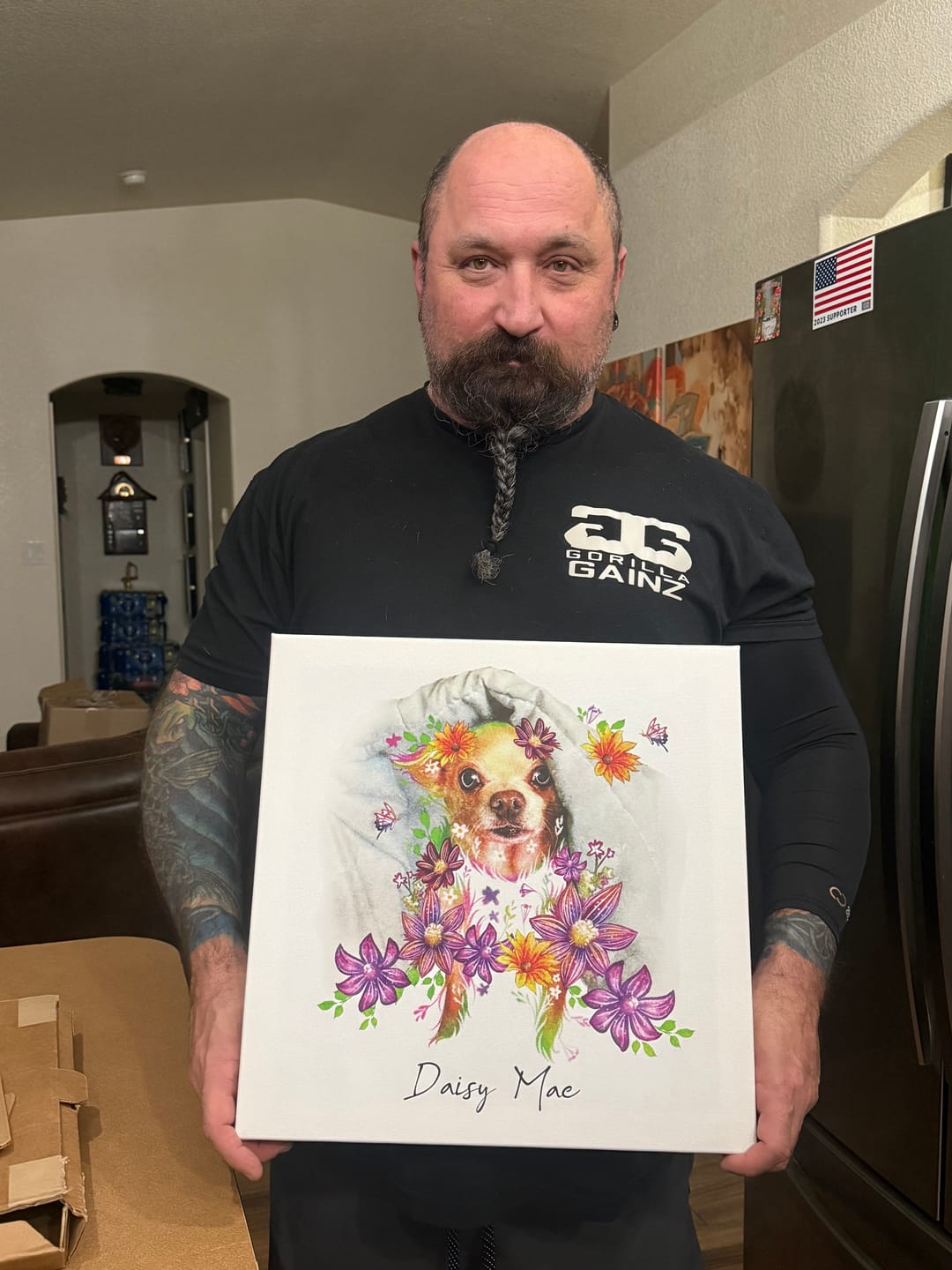 Customer photo review of Flowerpup Custom Pet Portrait (Humans too!)