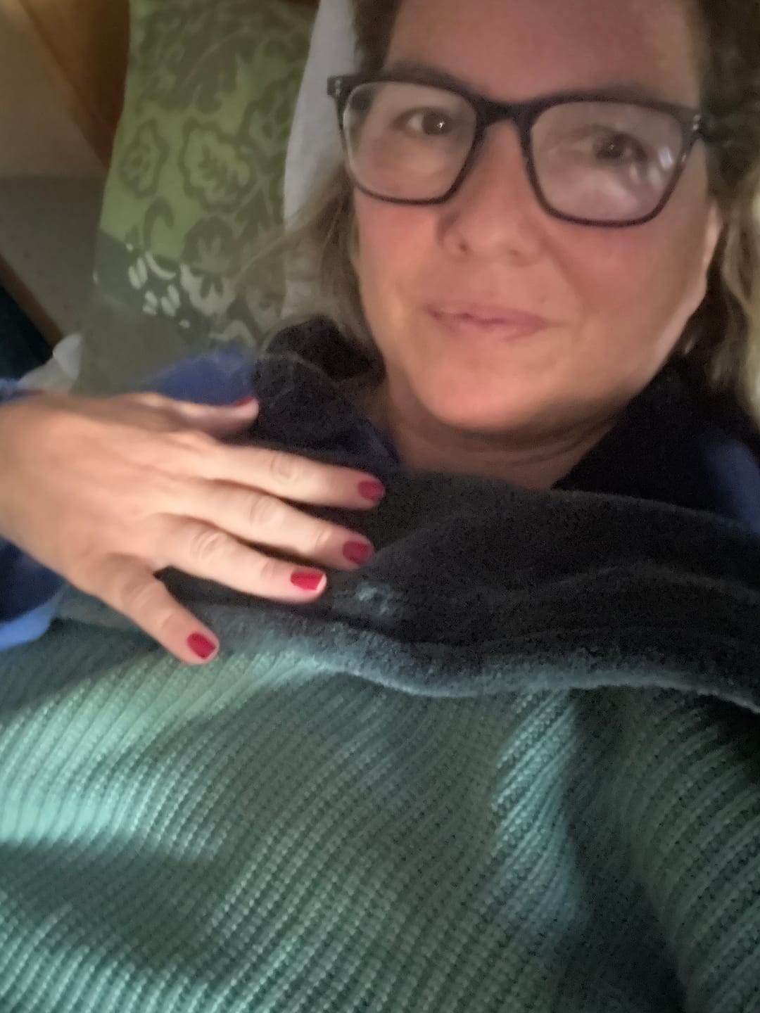 Customer photo review of Kuscheldecke mit Baumwollstrick · Seegrün-Smaragdgrün