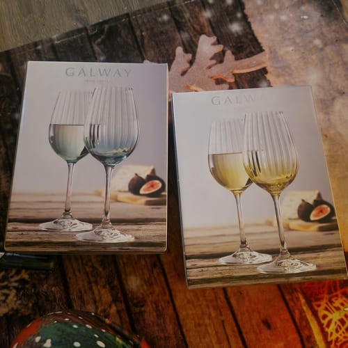 Customer photo review of Galway Crystal Erne Wine Set of 2 in Amethyst