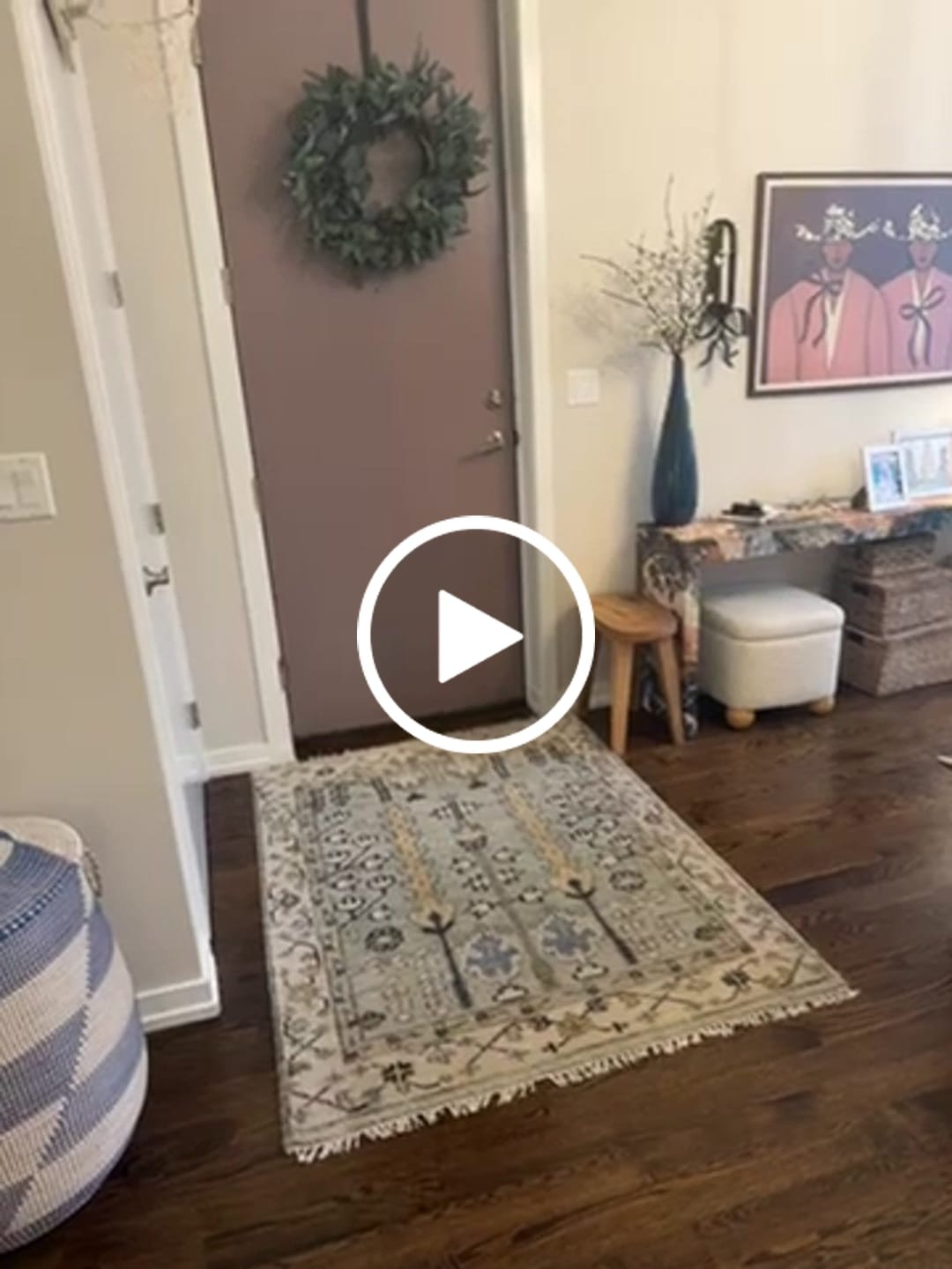 Customer video review of Moss Green and Ivory Multi Size Vintage Wool Hand Knotted Rug