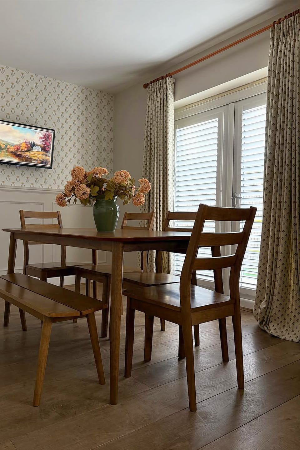 Customer photo review of Charming Ditsy Floral Luxury Curtains | Jacquard Woven, Thermal & Blackout for Cozy Bedrooms & Living Room (Aurelia)