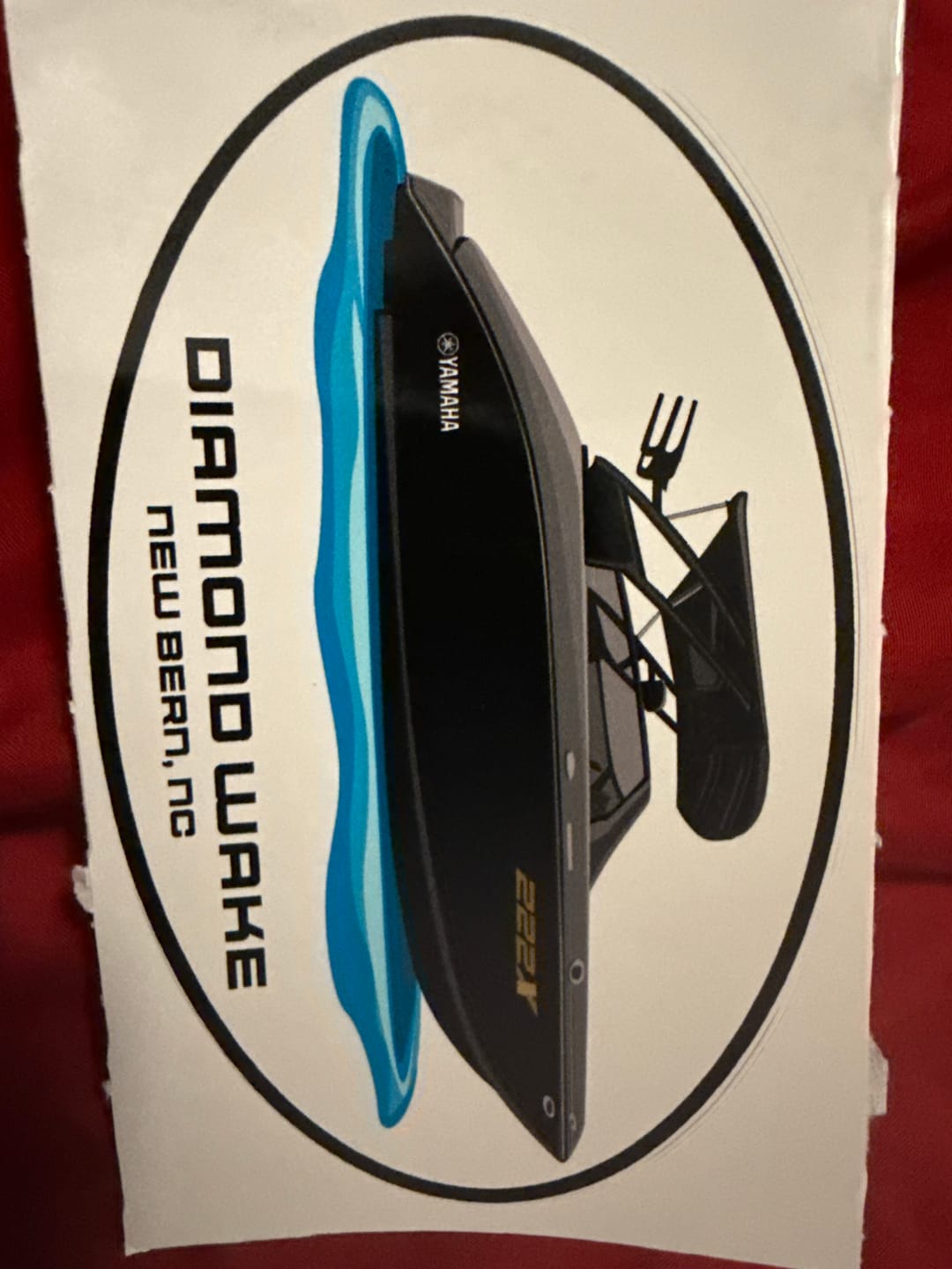 Customer photo review of Custom Oval Boat Stickers