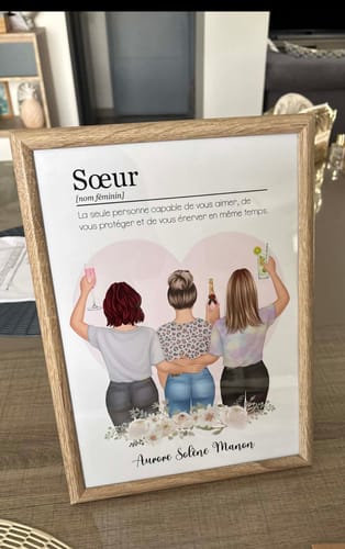 Customer photo review of Affiche Personnalisée - Définition Sœur/Amie/Collègue/Cousine