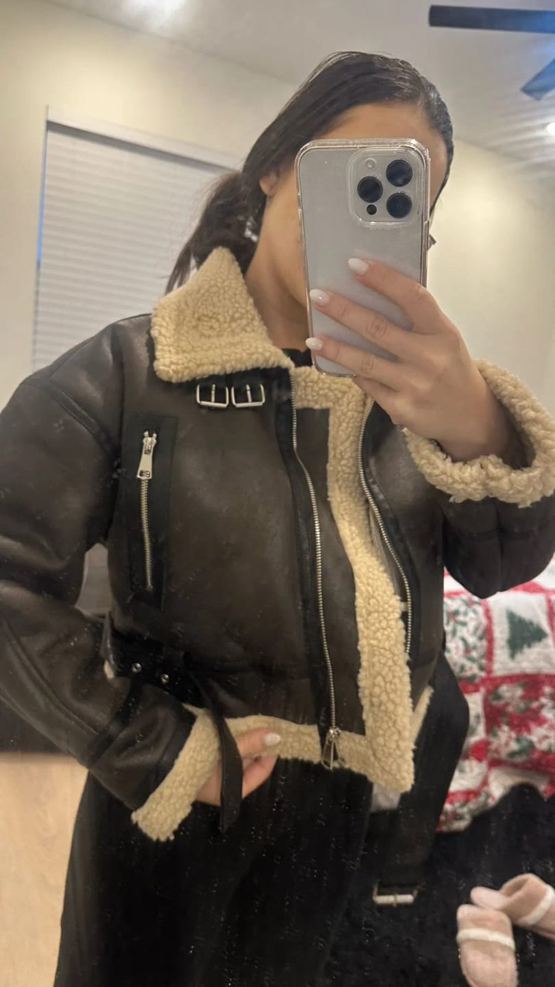 Customer photo review of Emma Faux Leather Jacket