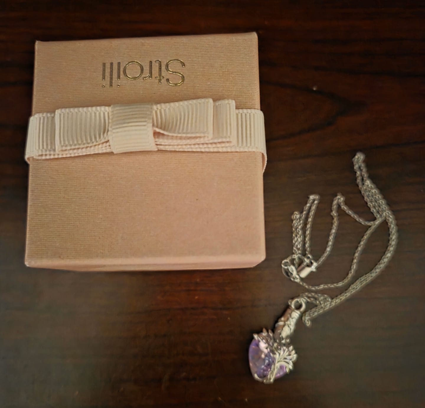 Customer photo review of Crystal Cremation Necklace - Tree of Life Keepsake Urn