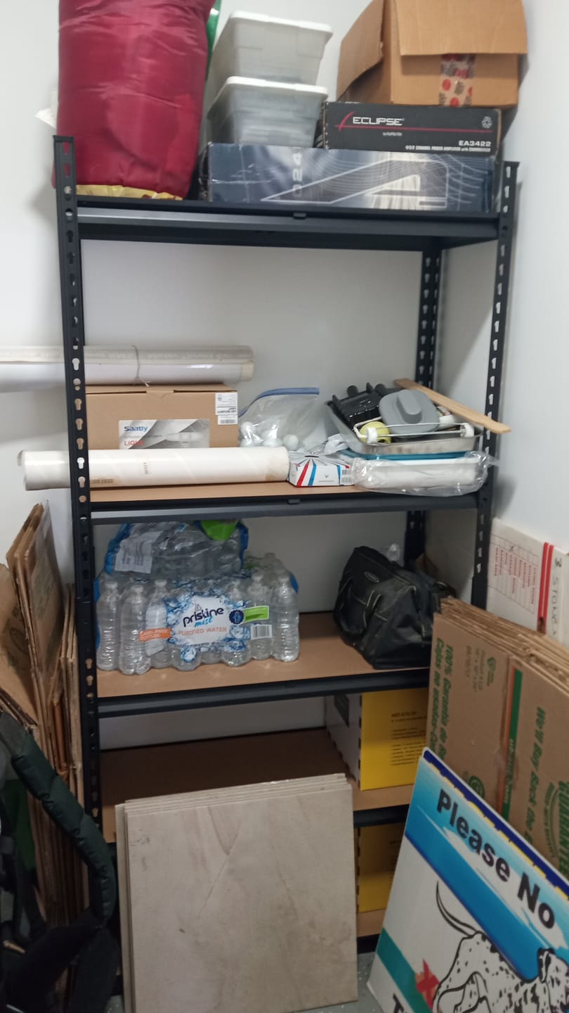 Customer photo review of REIBII 35.5“W Garage Storage Rack, 5-Shelf Adjustable Storage Shelves, 2020lbs Metal Shelving for Pantry Kichen Closet
